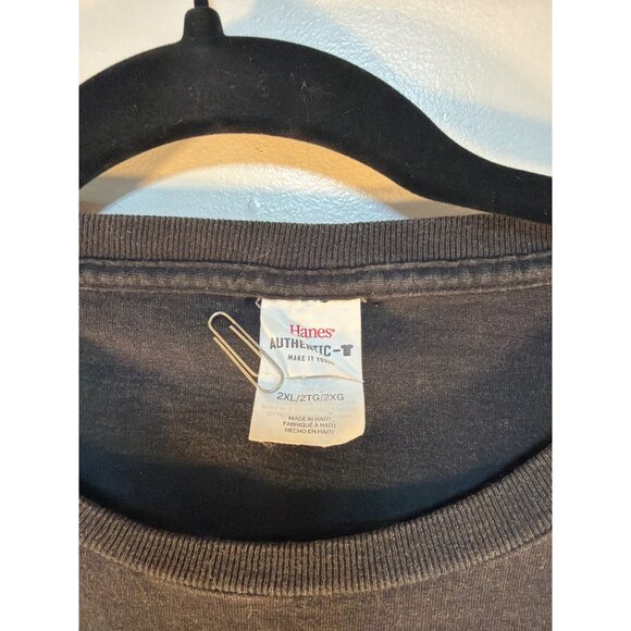 Funny Pikachu "Chiefachu" Graphic T-Shirt 2XL Hanes Authentic Cotton Blend Black - Picture 2 of 4